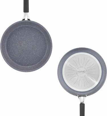 Сковорода Lagostina Tempra Mineral з антипригарним покриттям, 30 см, сталь/алюміній, силіконові ручки, ефект каменю, для всіх типів плит