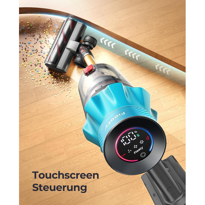 Бездротовий акумуляторний пилосос Fieety 8-в-1: потужне всмоктування 50kPa, 600W, 65 хвилин роботи, 1.6L, без мішка, для дому та авто, з турбощіткою та базою для зарядки. Ідеально для видалення шерсті тварин, килимів та твердих поверхонь.