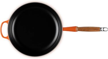 LE CREUSET сковорода жаровня з чавуну з дерев'яним ручками 28 см, колір 'Огневий Рубін'