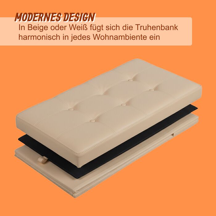 Лавка Relaxdays з штучної шкіри, об'єм 80 літрів