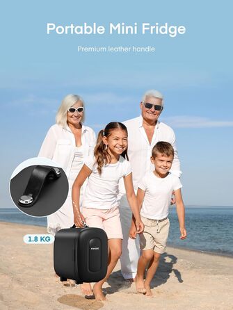 Міні холодильник FOHERE 5 літрів / 6 банок, USB живлення, 220V AC/12V DC, для напоїв та косметики, білий (чорний)