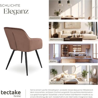 Тумба Teka з м'яким сидінням з велюру, крісло для вітальні, оббитий офісний стілець з чорними металевими ніжками, стілець для туалетного столика - коричневий/чорний (1 шт.)