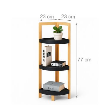 Поличкова стійка Relaxdays з бамбука для кута з полицями