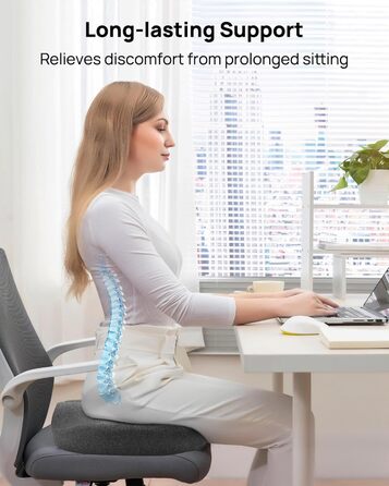 Ортопедична подушка-кільце Feagar: регульований ергономічний сидінець-пончик від геморою та ішіасу, для копчика, післяпологовий (Сірий, стандарт 60-100 кг) для авто, офісного крісла та візків