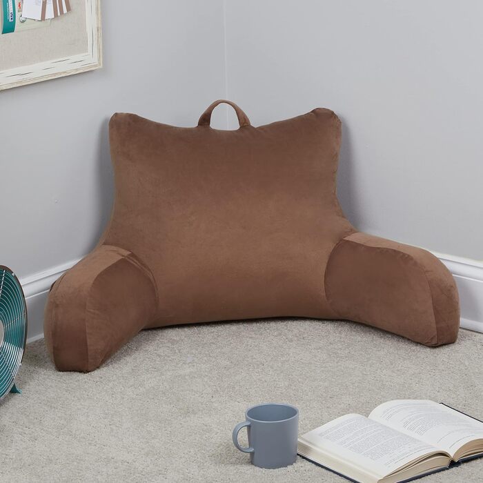 Підстилка для ліжка Klear Vu Velours з подушкою для підтримки спини, кишеню та ручка, Коко Браун