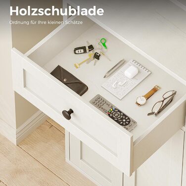Стелаж Coleshome з дверцятами та шухлядами: 5 полиць, 48x24x164.2 см, білий