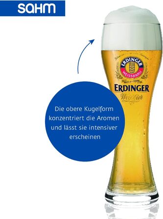 Набір келихів для пшеничного пива ERDINGER - 6 келихів - ідеальний подарунок