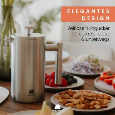 French Press Groenenberg: термо-кавоварка френч-прес з функцією підігріву, 1 літр