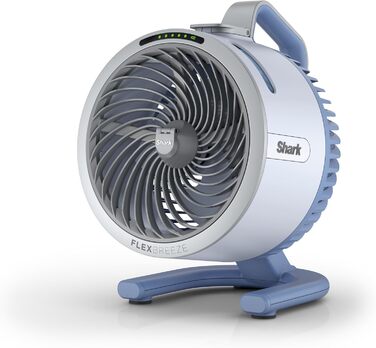 Вентилятор Shark FlexBreeze HydroGo Starker з функцією розпилення, охолодження для дому та вулиці, тихий та довговічний, з підключенням до мережі та акумуляторним живленням, компактний та легкий, повітряний потік до 20 м, Glacier FA050EUBL