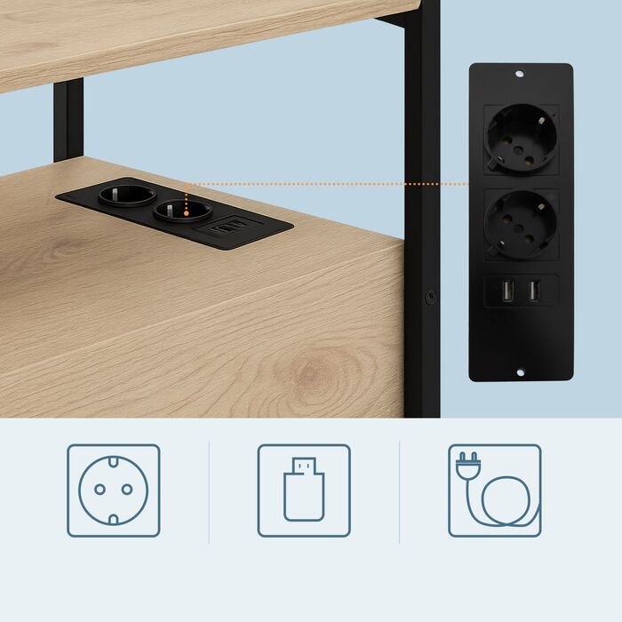 Relaxdays Додатковий столик з розетками