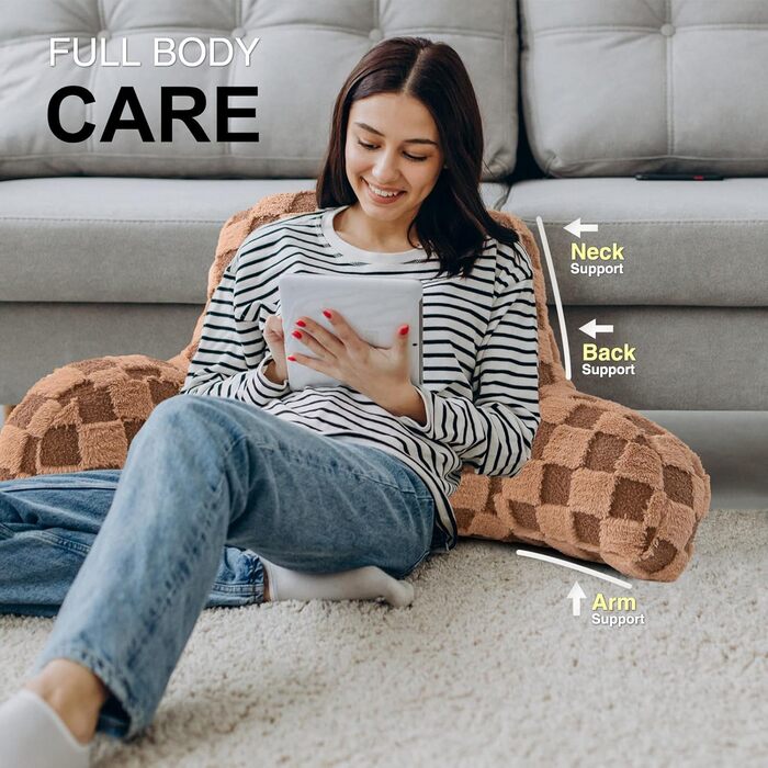 Підголовник Aimuan для відпочинку в ліжку з тримачем для рук, зелений, великий