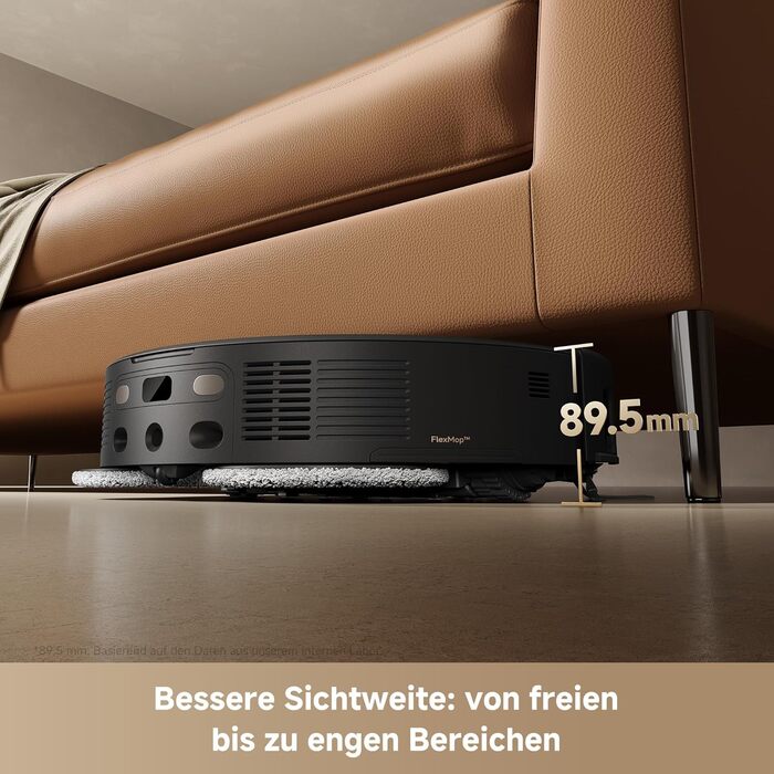 Робот-пилосос Mova V50 Ultra з функцією миття, 24000 Па, 6 см перешкода, навігація Liftable, RGB AI, LED, 80°C гаряча вода, 63°C сушка, DuoSolution, Tricut, чорний