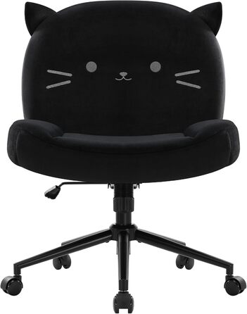 Офісний стілець IWMH без підлокітників, регульований по висоті, поворотний, з роликами, обтягнутий тканиною, ергономічний, крісло для читання з широким сидінням для посадки в турецькому стилі (Білий). Білий з колесами (Чорний, з колесами)