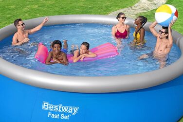 Каркасний басейн Bestway Fast Set з фільтром, круглий, 457x122 см, синій