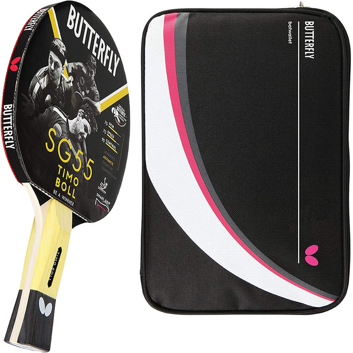 Ракетка для настільного тенісу Butterfly Тімо Болл SG55 чохол для настільного тенісу 2 / Набір ракеток для настільного тенісу / Професійний набір для настільного тенісу