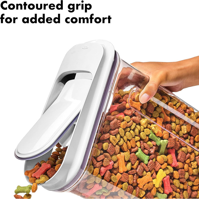 Контейнер OXO Good Grips Pet POP для корму для тварин, 4.2 л з лопаткою | Ідеально для до 1,8 кг корму для собак або 1,6 кг для котів | Герметичний, BPA-free