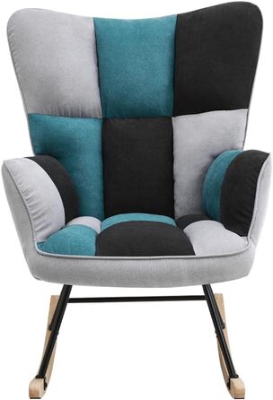 Крісло-гойдалка Vielllliving для спальні, до 150 кг, темно-сірий колір, розмір 91x98.5x71 см