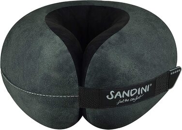 Ергономічна подушка для шиї SANDINI з мікрофібри антрацит