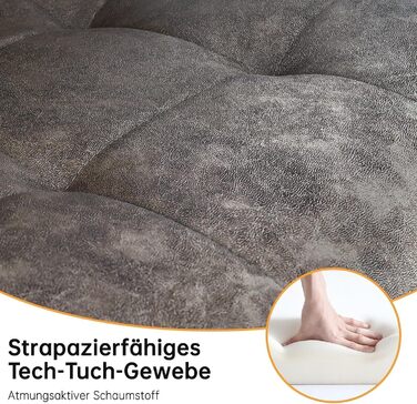 LEWE Комплект обідніх стільців для кухні та їдальні, сучасний дизайн, металеві ніжки, м'яке сидіння з технічної тканини (2 шт., темно-коричневий)