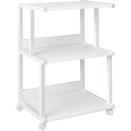 Стійка для принтера IBUYKE з полицею, 3-рівнева, на колесах, для офісу та дому, мобільна, для термопреса, мікрохвильової печі та міні-холодильника TPS001H (Weiß)