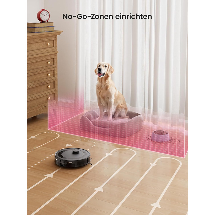 Робот-пилосос LEFANT M2 з функцією миття підлоги, 6000Pa, LiDAR-навігація, зони заборони, керування через APP/Alexa, для шерсті тварин, килимів та твердих підлог (M2B)