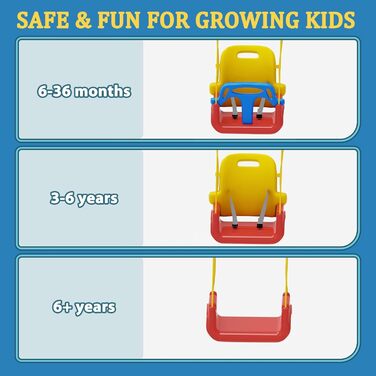 Дитяча гойдалка для саду з м'яким сидінням, складана, з металевим каркасом, для гри в приміщенні та на вулиці, легка у збиранні та зберіганні (Блакитна)