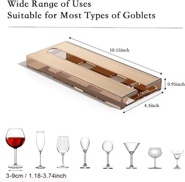 Тримачі для келихів вина Vaisoeny (4 шт), прозорі, для кухні та бару (колір: коричневий, 2 шт в упаковці)