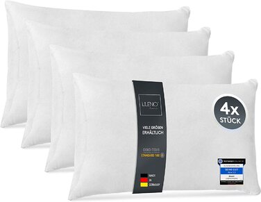 Набір з 4-х подушок з наповнювачем 70x90 см - внутрішня подушка для алергіків, яку можна прати при 40C - поліестерова набивка для кушетки, дивана, коктейля та подушки