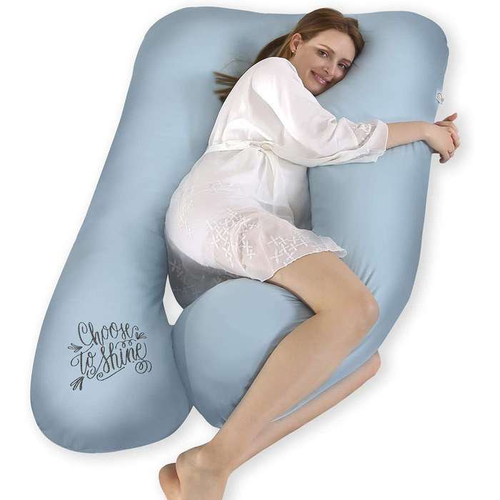 Образна подушка для вагітних бічна подушка для сну Подушка для зберігання зі знімним і миється дизайном з 100 бавовни 320tc з вишивкою (Starlight Blue, 140 x 80 см)