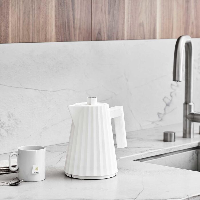 Електричний чайник Alessi Plissé MDL06/1 W, 100 cl, білий, 2400W, з європейським штекером