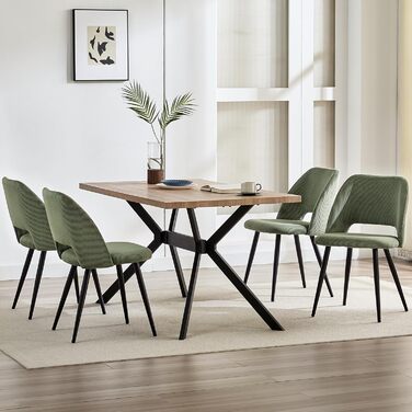 Набір з 4-х обідніх стільців, зелені, крісло-відпочивальник, для вітальні, кухні, спальні, залу. М'який стілець з незалежними ніжками, кОрдовий, для обідньої кімнати.