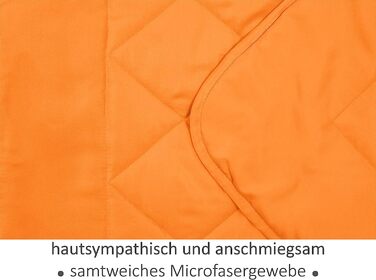 Покривало стьобане з мікрофібри Eko-Tex Стандарт 100-розміри приблизно 135 см x 200 см 732 932, Помаранчевий