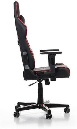 Геймерське крісло DXRacer Prince P08, шкірозамінник, чорне-червоне, для людей зростом до 185 см