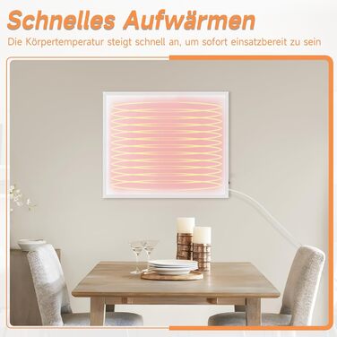 Інфрачервова настінна панель Mursche 450W з термостатом та Wi-Fi, електрична, енергозберігаюча, з пультом дистанційного керування та можливістю встановлення на стіну