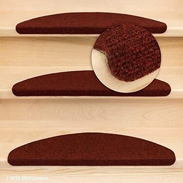 Ступінчасті килимки Ramon від Kettelservice-Metzker, напівкруглі, Бордо, 20 шт.