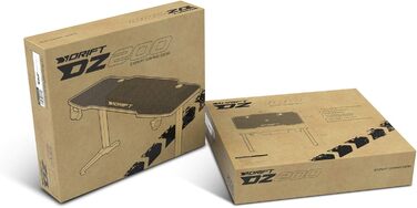 Ігровий стіл DRIFT GAMING з карбоновою поверхнею, великим килимком, підставками для чашок та навушників, регульованими ніжками, чорний (DRDZ200)