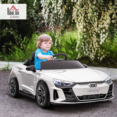 Електромобіль для дітей HOMCOM Audi RS e-tron GT з пультом, ременем безпеки, звуками, фарами, 3-5 років, білий