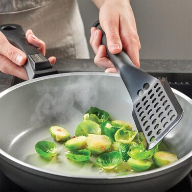 Набір сковорідок Berndes b.perfect 2 шт. – універсальна сковорода 24/28 см, знімний ручка, підходить для всіх плит, антипригарне покриття, алюміній, без PFAS, чорний (в комплекті 4 шт. з лопаткою)