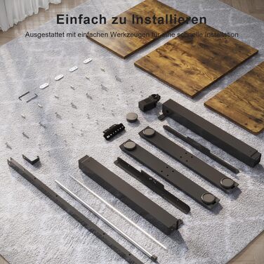 Регульований стіл, електричний, ергономічний: стіл для стояння/сидіння, комп'ютерний стіл для дому/офісу, білий (150 x 60 см, коричневий)