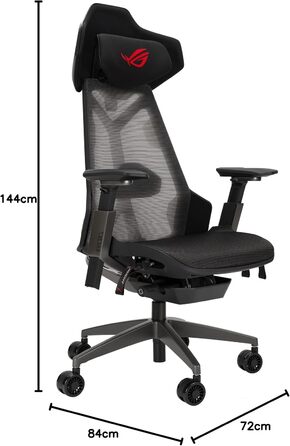 Ігровий крісло ASUS ROG Destrier Ergo (чорний) з регульованими підлокітниками та підтримкою попереку