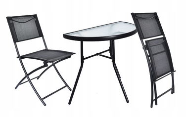 Комплект садових меблів Jumi Premium, метал, чорний, 3 предмети