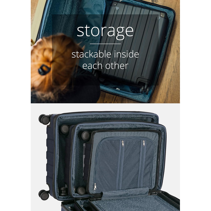 Набір валіз Hauptstadtkoffer Q-Damm (S+L) - 2 шт., TSA, темно-синій колір, Rollkoffer, валіза для подорожей