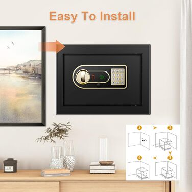 Пожежостійкий сейф Safe Tresor 25L з висувним ящиком та відділенням для батарей, для грошей, ювелірних виробів, документів