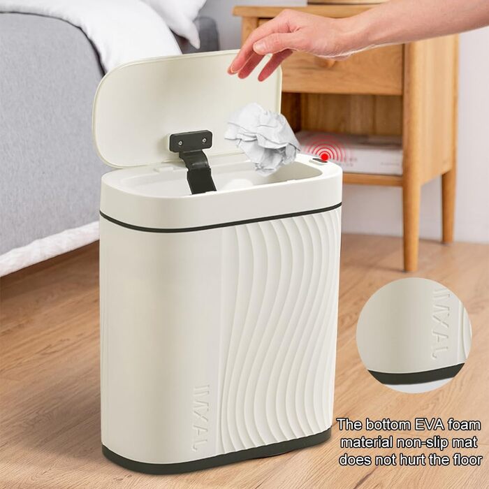 Автоматичний сміттєвий бак Schwarz 8L з сенсором, безшумний, водонепроникний, для ванної кімнати та кухні