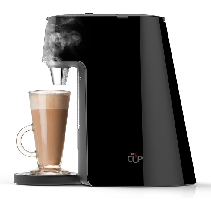 Breville HotCup - дозатор гарячої води 3 КВт, регульована висота чашки, 1,7 л, чорний, блискучий, VKT124