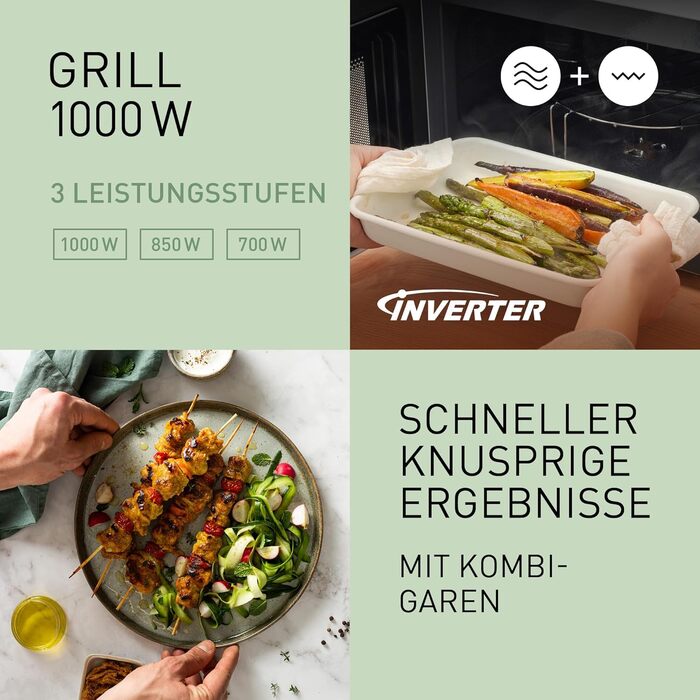 Мікрохвильова піч Panasonic NN-GD35HBGTG з грилем та функцією пару (23 л, 1000 Вт, чорна) - Комбінована мікрохвильова піч з піца-панеллю