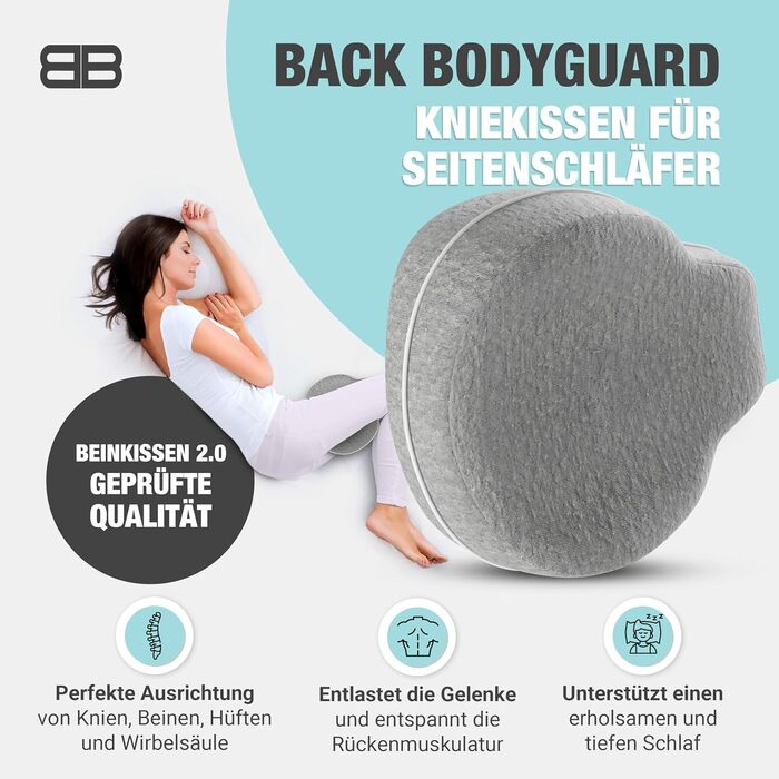Підтримка для колін та ніг BACK BODYGUARD для тих, хто спить на боці - подушка для ніг та колін з чохлом - подушка для підтримки тіла для дорослих