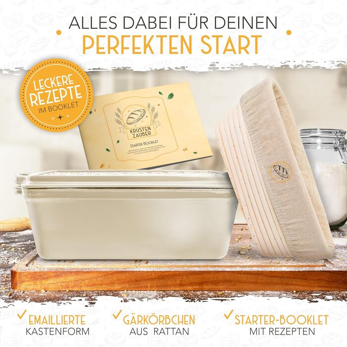 Форма для випікання хліба з емальованого лиття заліза з кришкою та кошиком для підйому тіста - 28 см, ідеальна для випікання хліба, тостів та інших виробів, аксесуари для випікання, brotform, brottopf