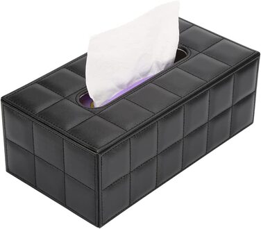 Коробка для косметичних серветок Kingfom зі штучної шкіри 25х14х9,5 см чорна
