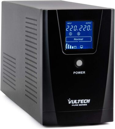 ДБЖ Vultech 1000 ВА Pure Line Interactive з чистою синусоїдою та РК-дисплеєм (серія Pure, 1500 ВА 1200 Вт)